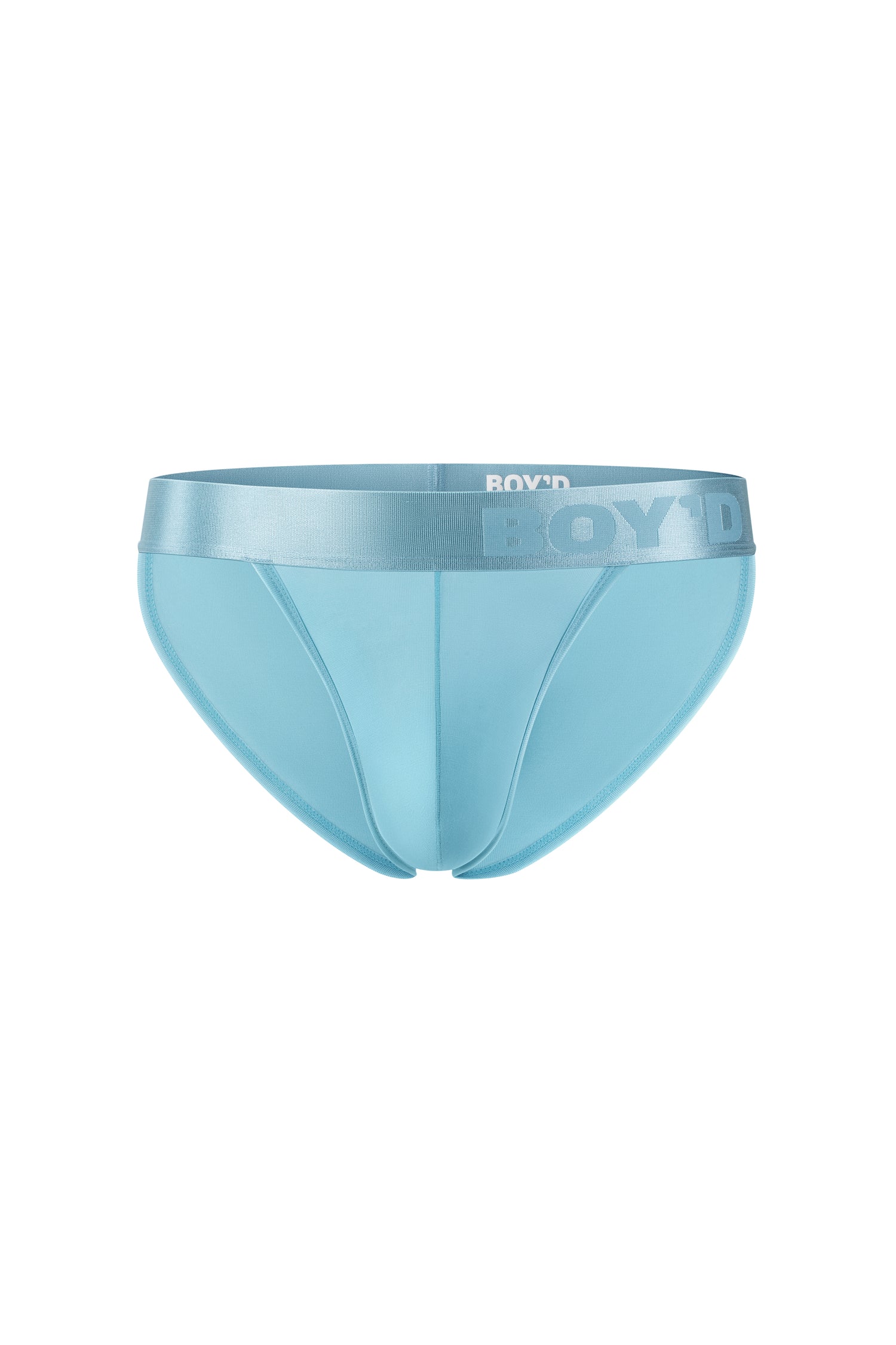 BOY'D Afterglow Men's Brief in Glacier blue, front view in soft Lenzing Modal